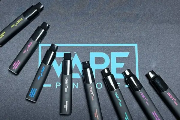 A detailed shot showcasing the sleek design and material finish of the IGET Legend vape.