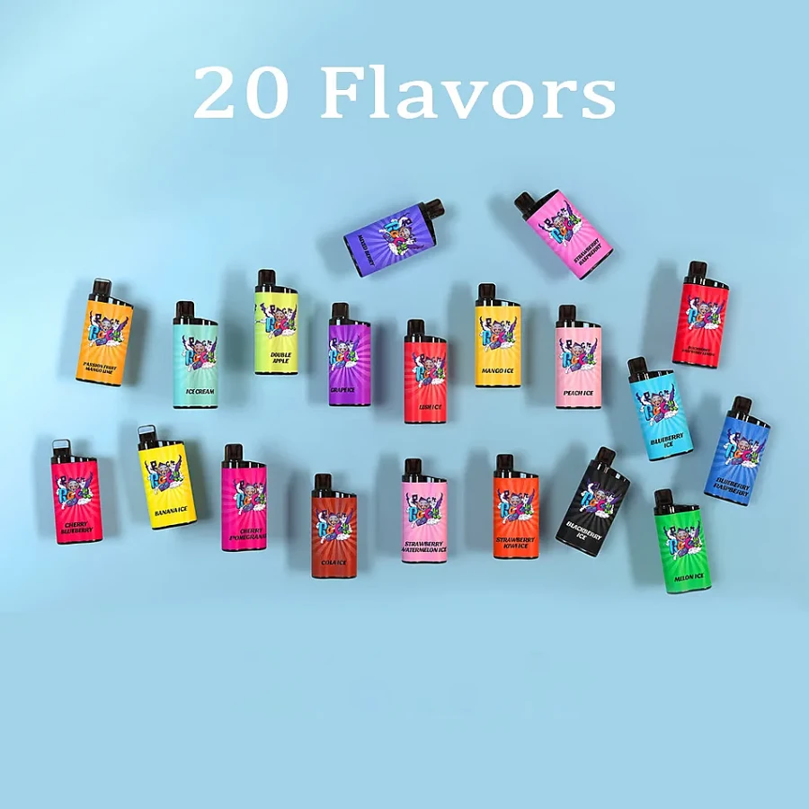 A promotional image showing various options of IGET disposable vapes